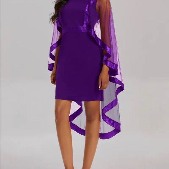 Dresses Elegant Purple Cape Dress Poshmark